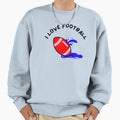 I Love Football Red Football Blue Sweatshirt - Trendy Graphic Men Women - T-Shirt, Sweatshirt, Hoodie