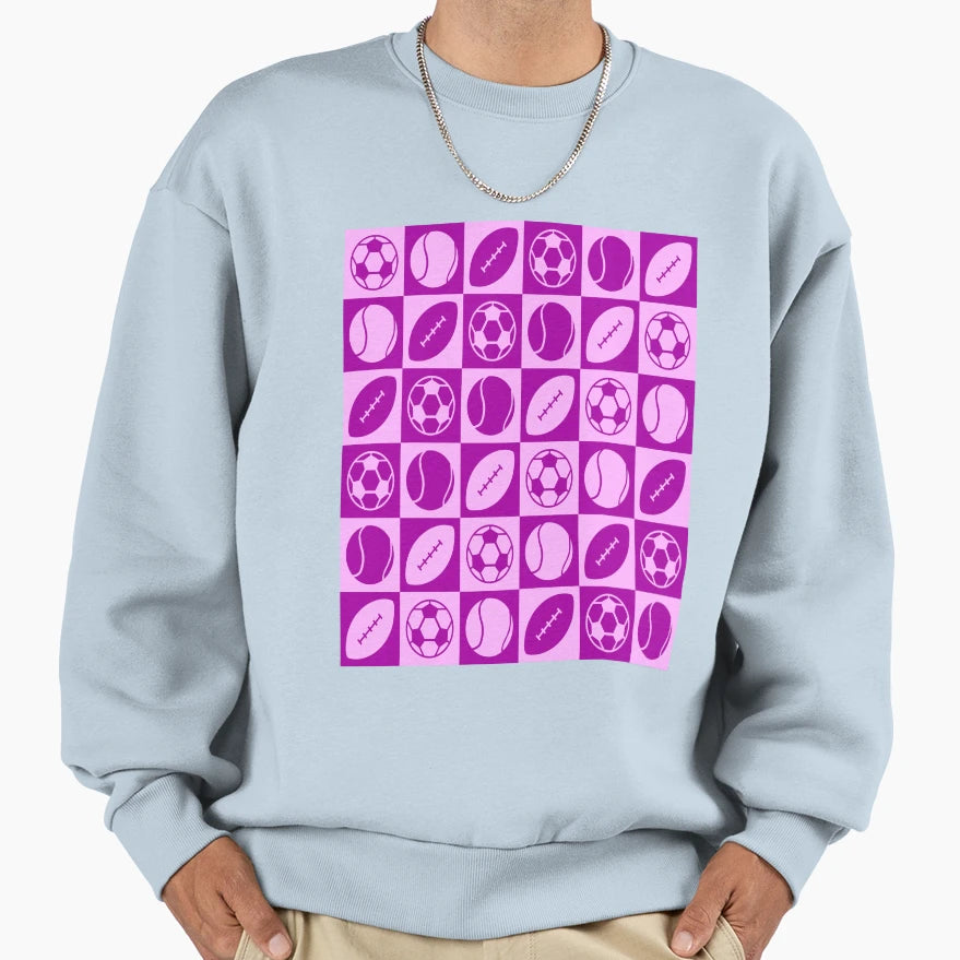 Sport Pattern Football Tennis Sweatshirt - Streetwear Style for Adults - T-Shirt, Sweatshirt, Hoodie