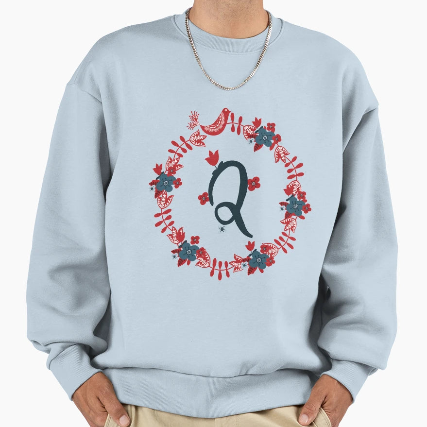 Scandinavian Monogram Q Sweatshirt - Unique Graphic Men Women - T-Shirt, Sweatshirt, Hoodie