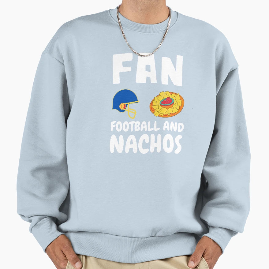 American Football And Nachos Fan Sweatshirt - Minimalist Print Men Women - T-Shirt, Sweatshirt, Hoodie