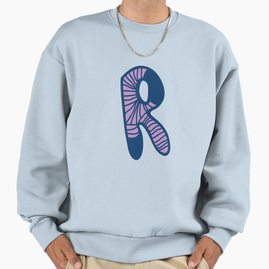 Initial Monogram R Sweatshirt - Trendy Graphic Men Women - T-Shirt, Sweatshirt, Hoodie