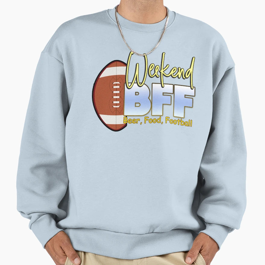 Bff Beer Food Football Lovers Sweatshirt - Casual Everyday Wear for Adults - T-Shirt, Sweatshirt, Hoodie