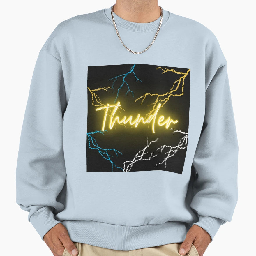 Lightning And Thunder Neon Font Sweatshirt - Custom Art Print Men Women - T-Shirt, Sweatshirt, Hoodie