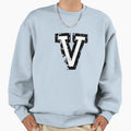 Letter V Distressed Two Color Black Sweatshirt - Novelty Apparel Unisex - T-Shirt, Sweatshirt, Hoodie