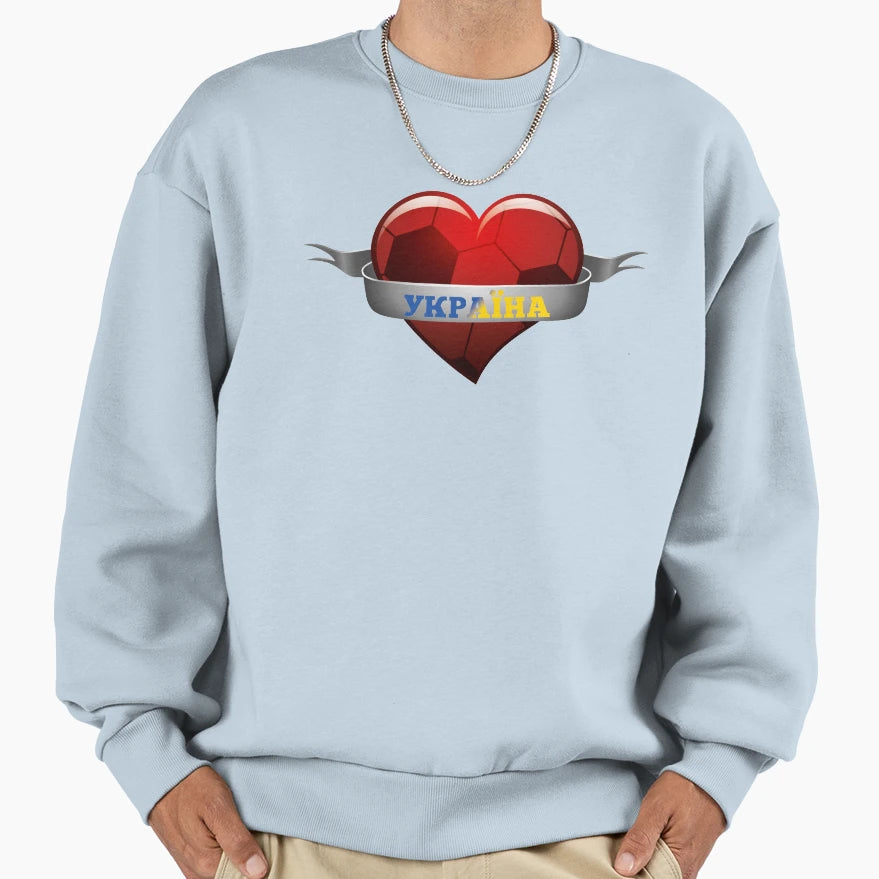 Ukraine Soccer Heart Sweatshirt - Novelty Apparel for Adults - T-Shirt, Sweatshirt, Hoodie