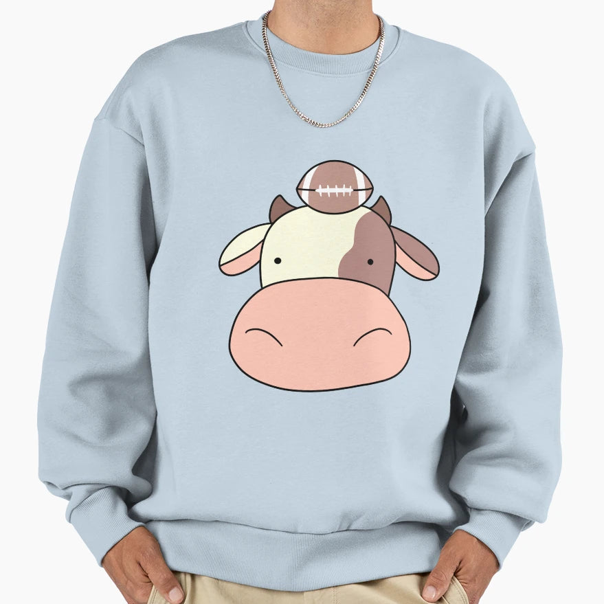 Football Cow Face Sweatshirt - Novelty Apparel Men Women - T-Shirt, Sweatshirt, Hoodie
