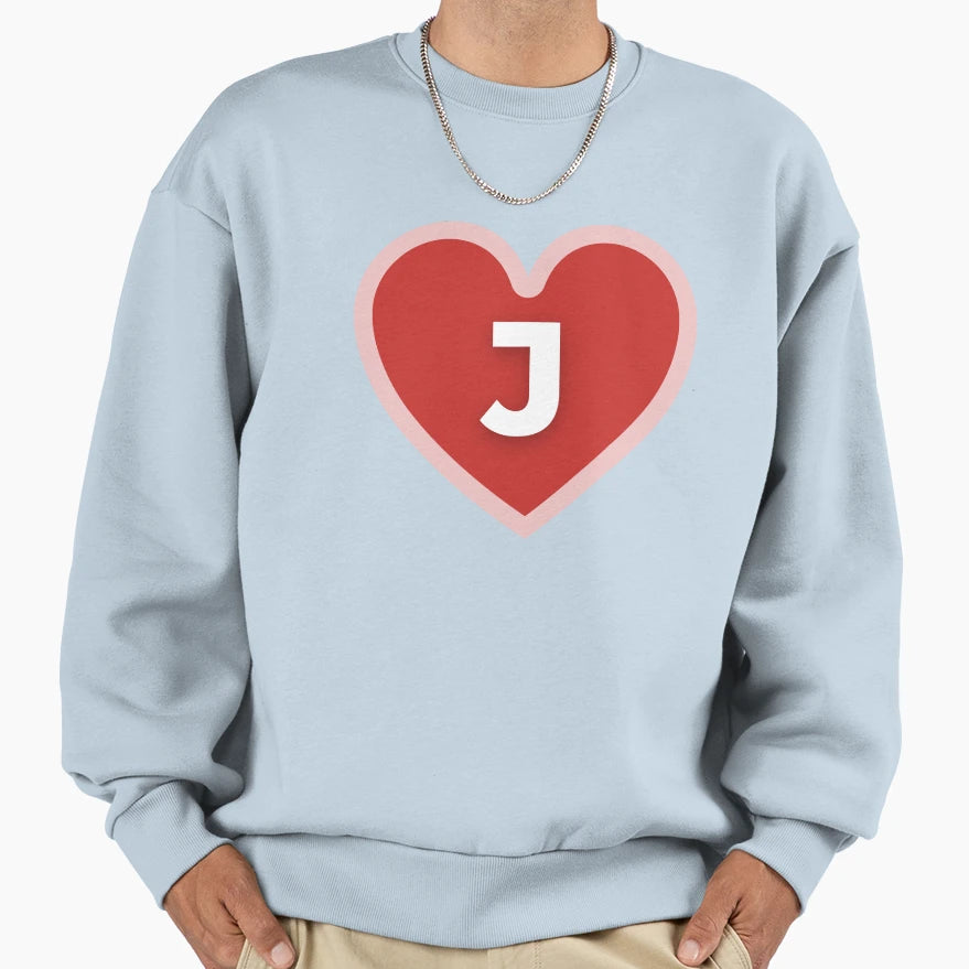 I Heart J Sweatshirt - Unique Graphic Men Women - T-Shirt, Sweatshirt, Hoodie