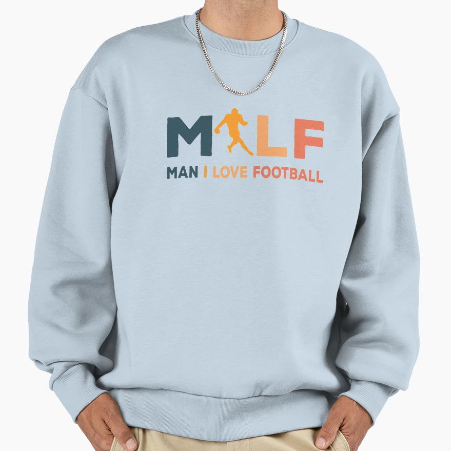 Milf I Love Football Illustration Sweatshirt - Trendy Graphic Men Women - T-Shirt, Sweatshirt, Hoodie