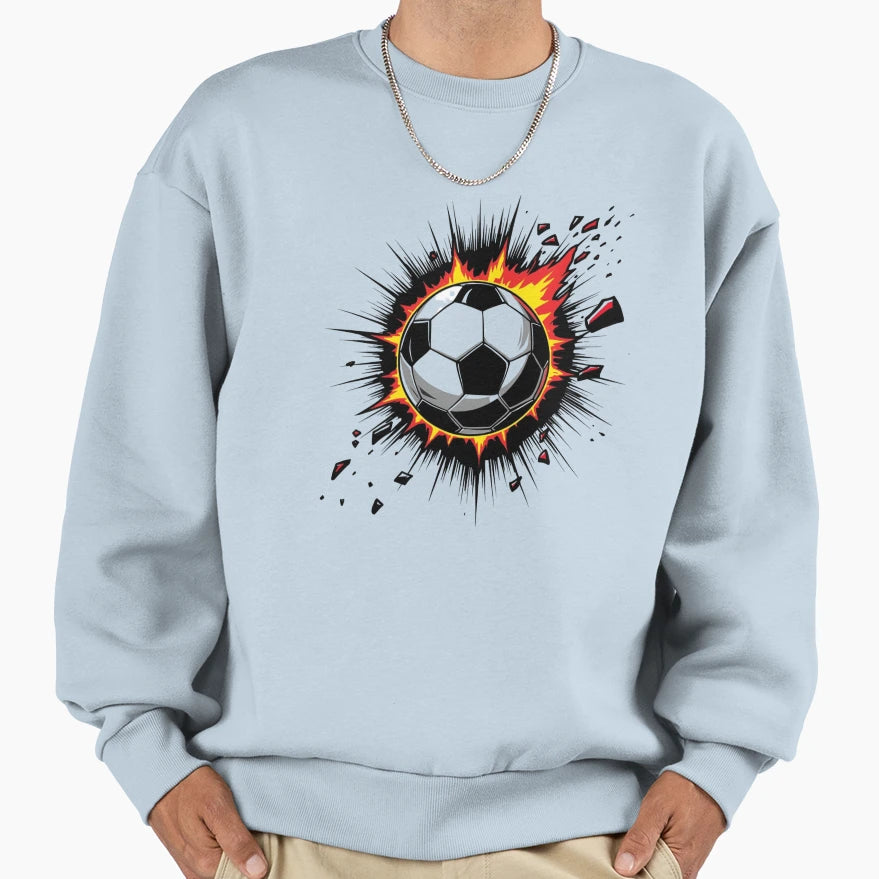 Explosive Soccer Impact Fiery Ball Sweatshirt - Novelty Apparel Men Women - T-Shirt, Sweatshirt, Hoodie