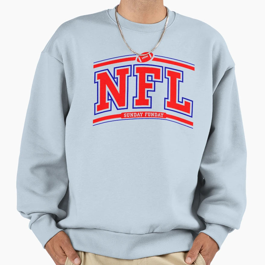 Sunday Funday Footbal Fan Sweatshirt - Custom Art Print for Adults - T-Shirt, Sweatshirt, Hoodie