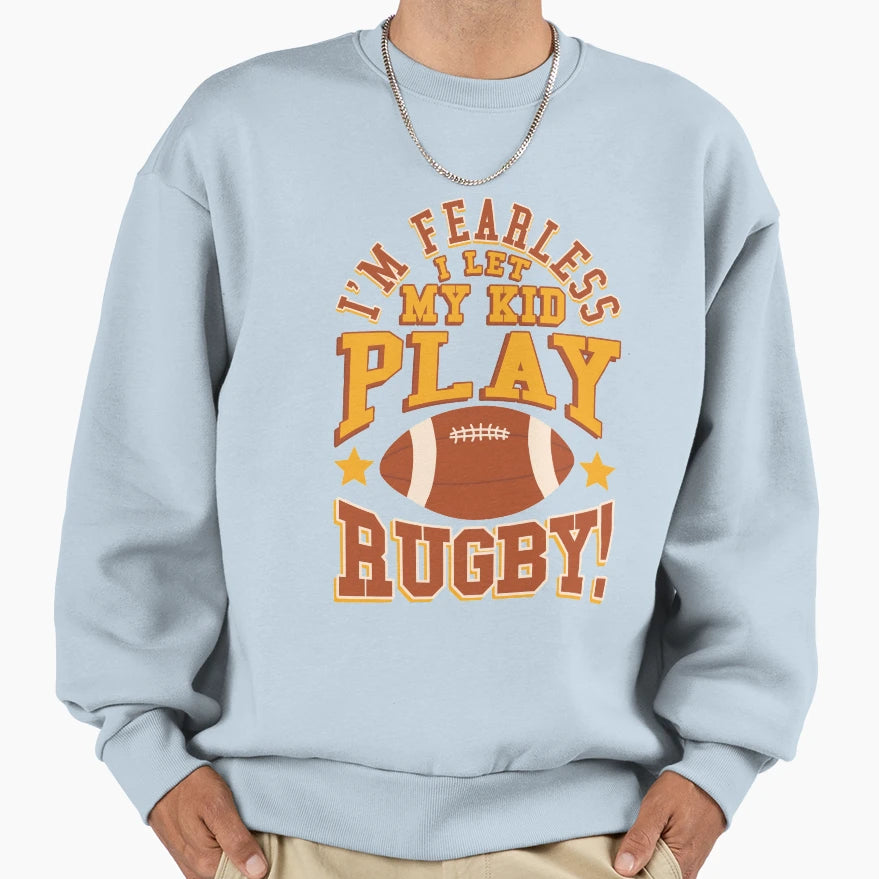 Rugby Mom Im Fearless I Let My Sweatshirt - Aesthetic Graphic for Adults - T-Shirt, Sweatshirt, Hoodie