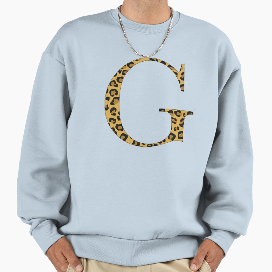 Cheetah Letter G Sweatshirt - Graphic Print Men Women - T-Shirt, Sweatshirt, Hoodie
