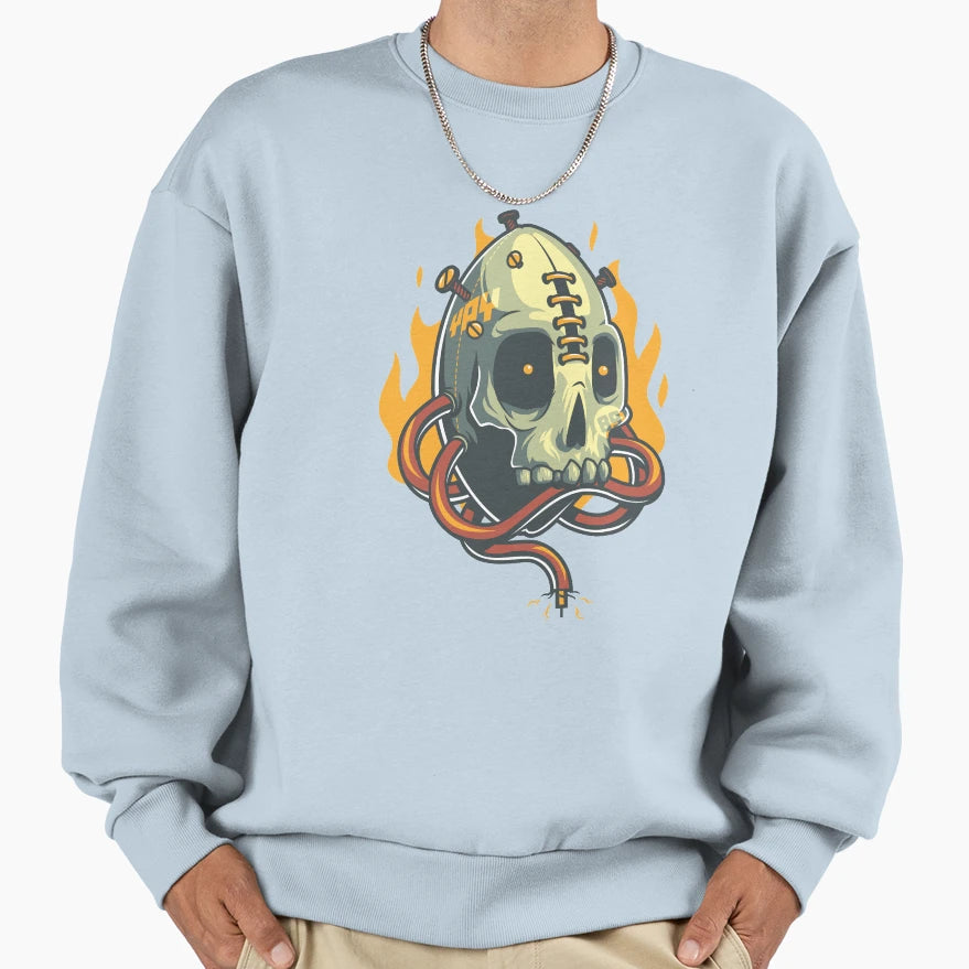 Skull Fire Sweatshirt - Fun Novelty Design Unisex - T-Shirt, Sweatshirt, Hoodie