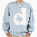 Lowercase D White Sweatshirt - Minimalist Print Men Women - T-Shirt, Sweatshirt, Hoodie
