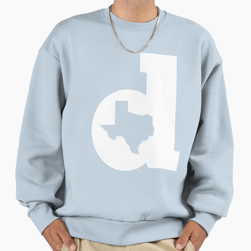 Lowercase D White Sweatshirt - Minimalist Print Men Women - T-Shirt, Sweatshirt, Hoodie