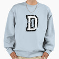 Letter D Distressed Two Color Black Sweatshirt - Unique Graphic Unisex - T-Shirt, Sweatshirt, Hoodie