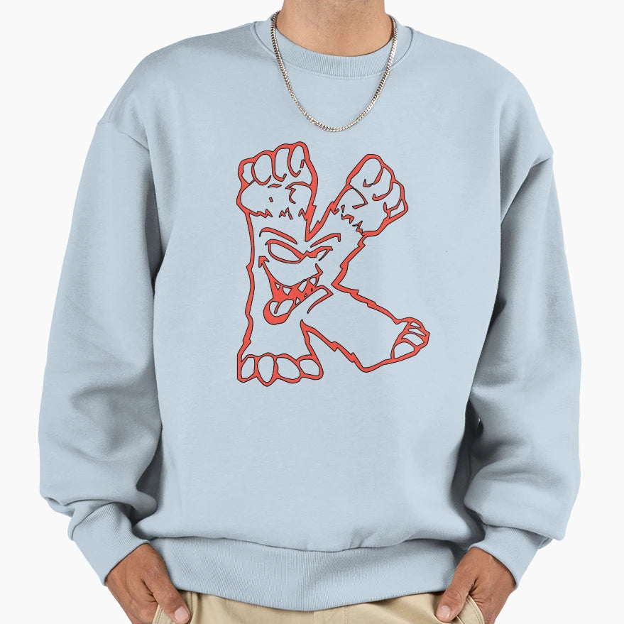 Scary Initial Monogram K Sweatshirt - Minimalist Print Men Women - T-Shirt, Sweatshirt, Hoodie