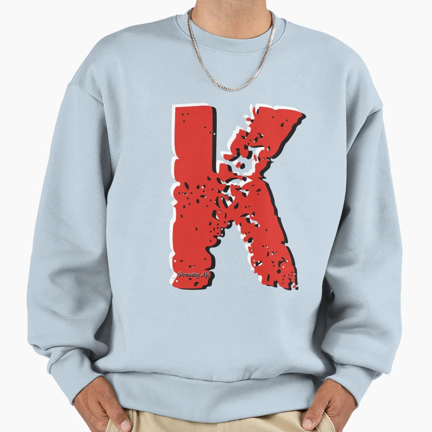 Initials K Sweatshirt - Aesthetic Graphic Men Women - T-Shirt, Sweatshirt, Hoodie