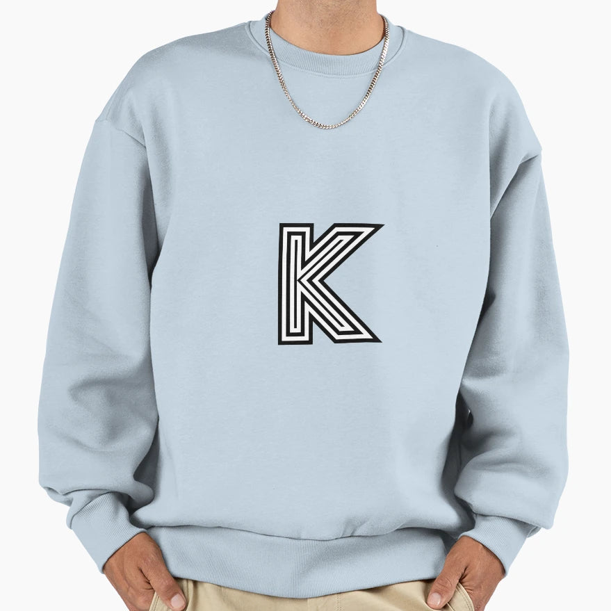 Track Letter K Black And White Sweatshirt - Minimalist Print Men Women - T-Shirt, Sweatshirt, Hoodie