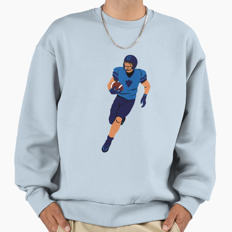 American Football Cartoon Sweatshirt - Minimalist Print Men Women - T-Shirt, Sweatshirt, Hoodie
