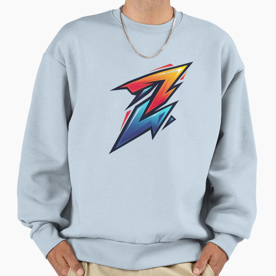 Bold Neon Lightning Bolt Z Sweatshirt - Casual Everyday Wear for Adults - T-Shirt, Sweatshirt, Hoodie