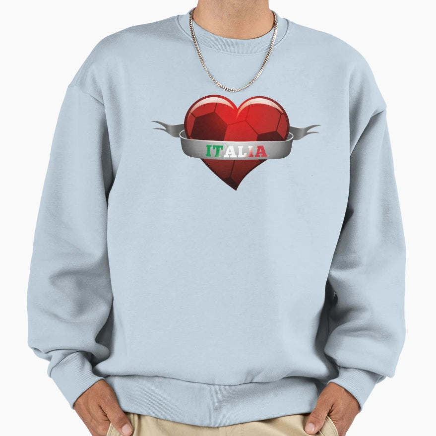 Italia Italy Soccer Heart Sweatshirt - Novelty Apparel Unisex - T-Shirt, Sweatshirt, Hoodie