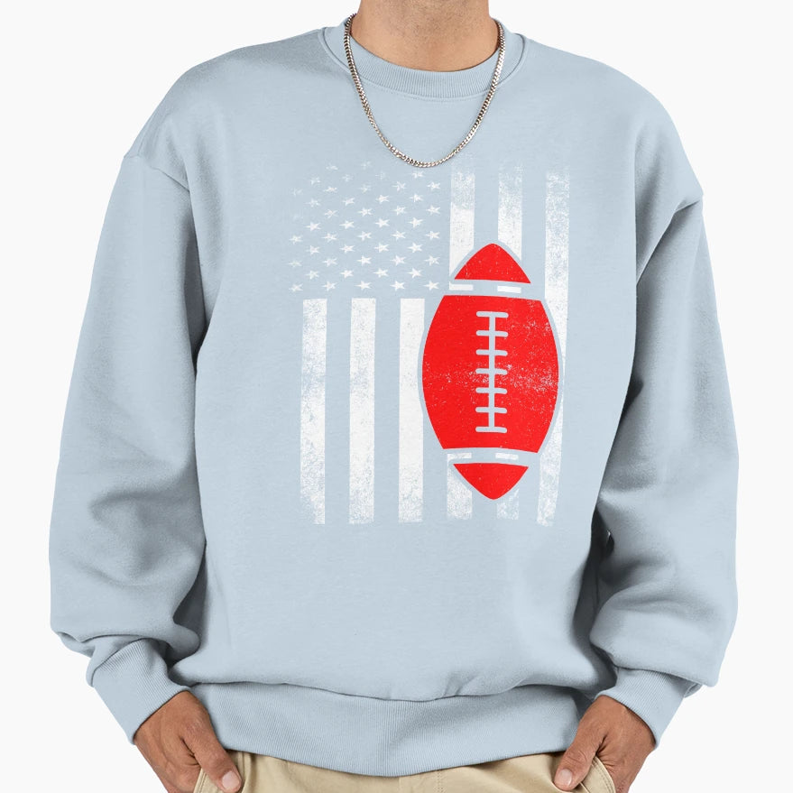 American Flag Red Football Sweatshirt - Minimalist Print Unisex - T-Shirt, Sweatshirt, Hoodie