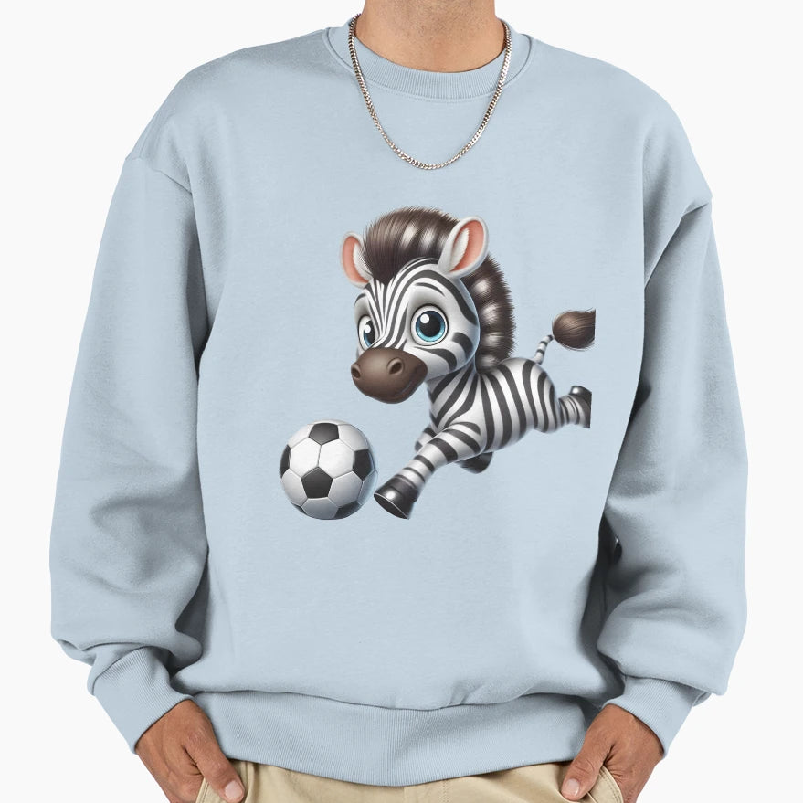 Zebra Football Hero League Sweatshirt - Fun Novelty Design Men Women - T-Shirt, Sweatshirt, Hoodie