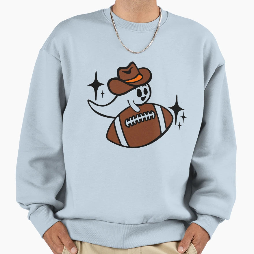 Halloween Vibes Ghost Football Sweatshirt - Minimalist Print Men Women - T-Shirt, Sweatshirt, Hoodie