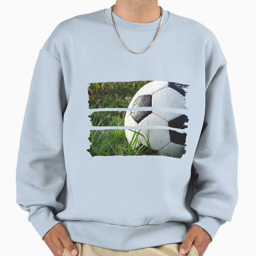 Soccer Ball Field Sweatshirt - Aesthetic Graphic Men Women - T-Shirt, Sweatshirt, Hoodie