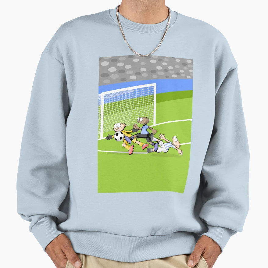 Soccer Player Strikes Everything Sweatshirt - Aesthetic Graphic for Adults - T-Shirt, Sweatshirt, Hoodie