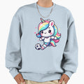 Kawaii Unicorn Soccer Player Sweatshirt - Custom Art Print Men Women - T-Shirt, Sweatshirt, Hoodie