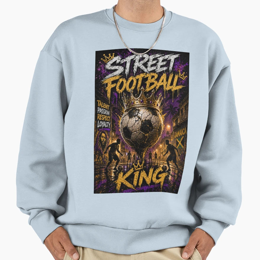 Street Football King Urban Sweatshirt - Aesthetic Graphic for Adults - T-Shirt, Sweatshirt, Hoodie