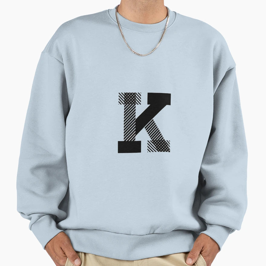 K Letter Sweatshirt - Novelty Apparel Men Women - T-Shirt, Sweatshirt, Hoodie