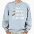 Eat Sleep Draft Repeat Sweatshirt - Trendy Graphic for Adults - T-Shirt, Sweatshirt, Hoodie
