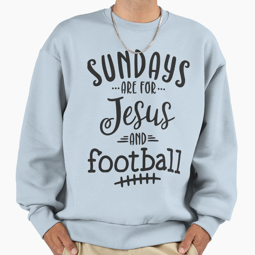 Sundays Are Jesus And Football Sweatshirt - Minimalist Print for Adults - T-Shirt, Sweatshirt, Hoodie