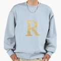 Letter R Gold Metallic Sweatshirt - Novelty Apparel Men Women - T-Shirt, Sweatshirt, Hoodie