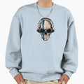 Dj Skull Finnish Flag Sweatshirt - Unique Graphic for Adults - T-Shirt, Sweatshirt, Hoodie