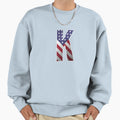 Letter K Patriotic Art American Flag Sweatshirt - Novelty Apparel Unisex - T-Shirt, Sweatshirt, Hoodie