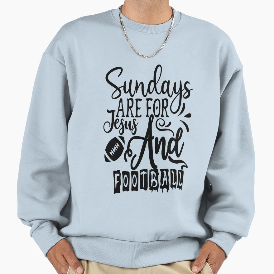 Sundays Are Jesus And Football T-Shirt - Aesthetic Graphic for Adults - T-Shirt, Sweatshirt, Hoodie