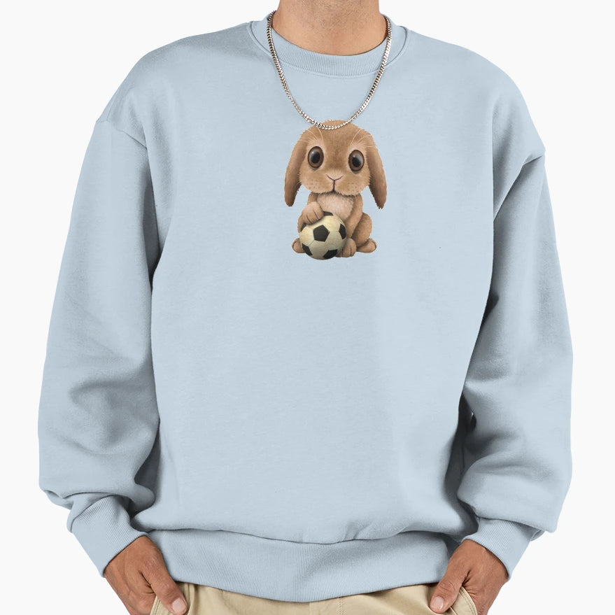 Bunny Football Soccer Ball Sweatshirt - Unique Graphic Unisex - T-Shirt, Sweatshirt, Hoodie
