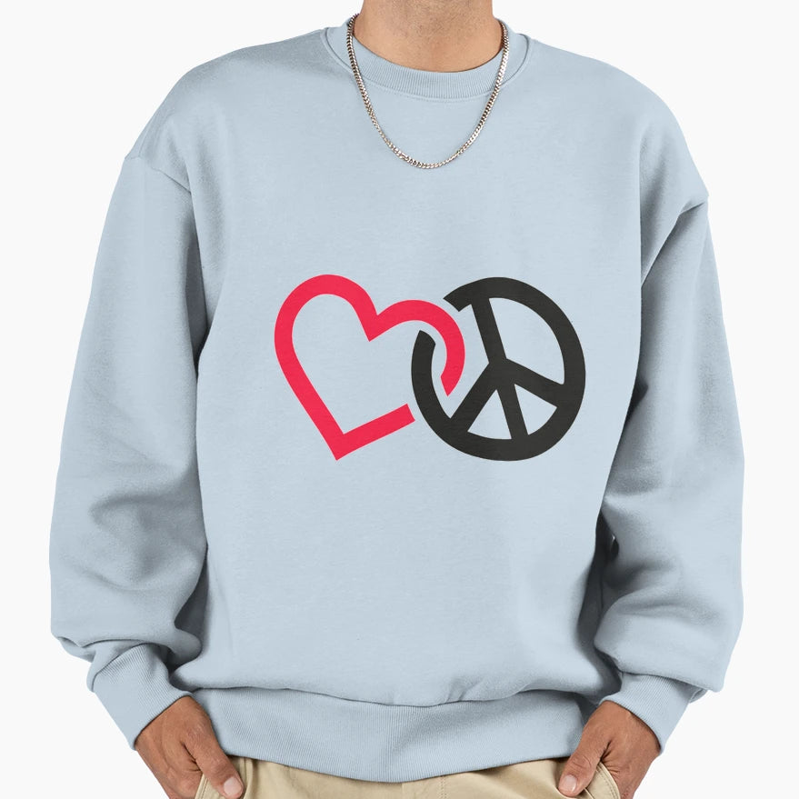 Pace And Love Sweatshirt - Minimalist Print for Adults - T-Shirt, Sweatshirt, Hoodie