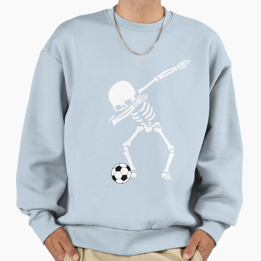 Halloween Dabbing Skeleton Soccer Ball T-Shirt - Trendy Graphic for Adults - T-Shirt, Sweatshirt, Hoodie