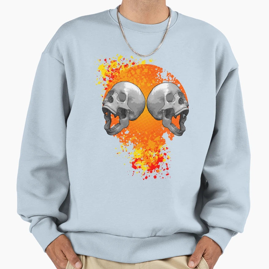 Screaming Skulls Sweatshirt - Trendy Graphic for Adults - T-Shirt, Sweatshirt, Hoodie