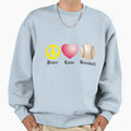 Peace Love Baseball Sweatshirt - Trendy Graphic Men Women - T-Shirt, Sweatshirt, Hoodie