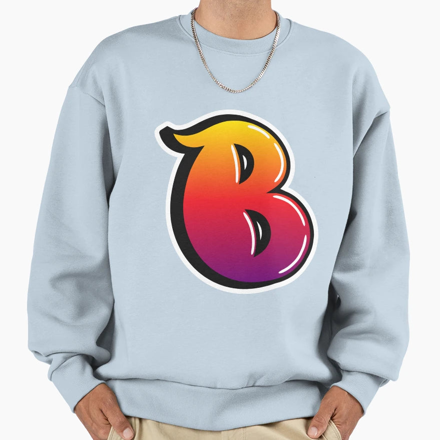 Alphabet B Typography B Letter B Sweatshirt - Streetwear Style for Adults - T-Shirt, Sweatshirt, Hoodie