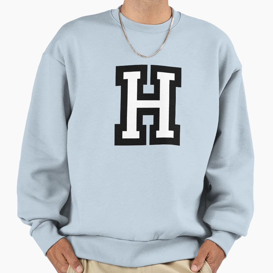 Letter H Two Color Sweatshirt - Aesthetic Graphic for Adults - T-Shirt, Sweatshirt, Hoodie