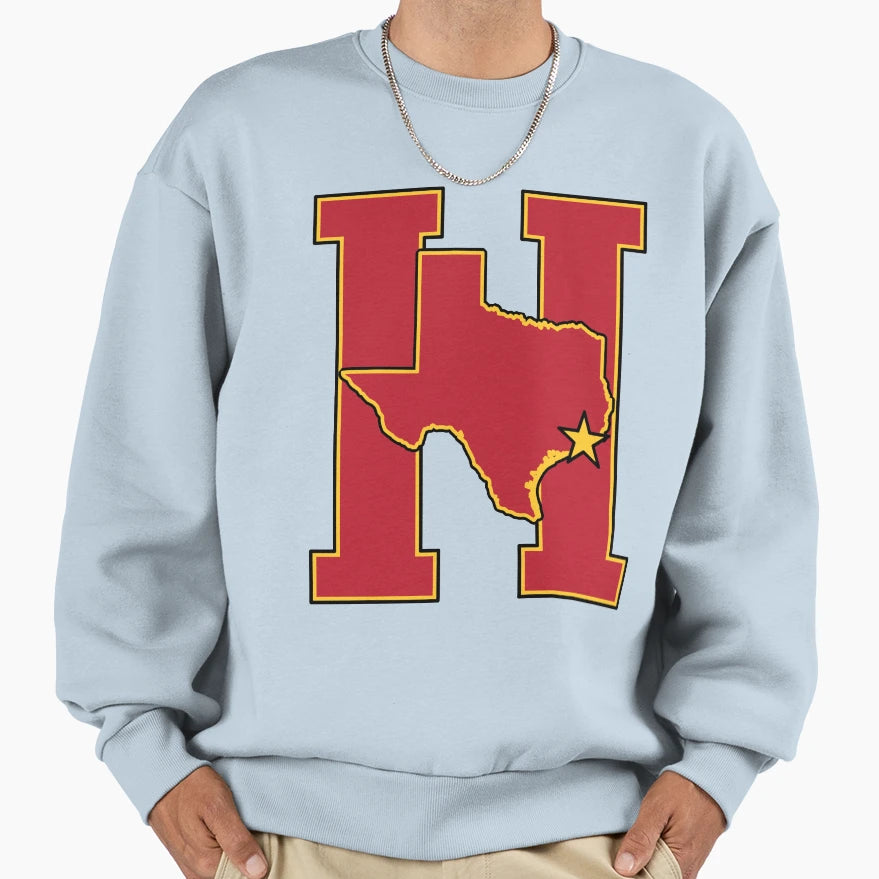 Houston Texas H Town Hoops Sweatshirt - Casual Everyday Wear Men Women - T-Shirt, Sweatshirt, Hoodie