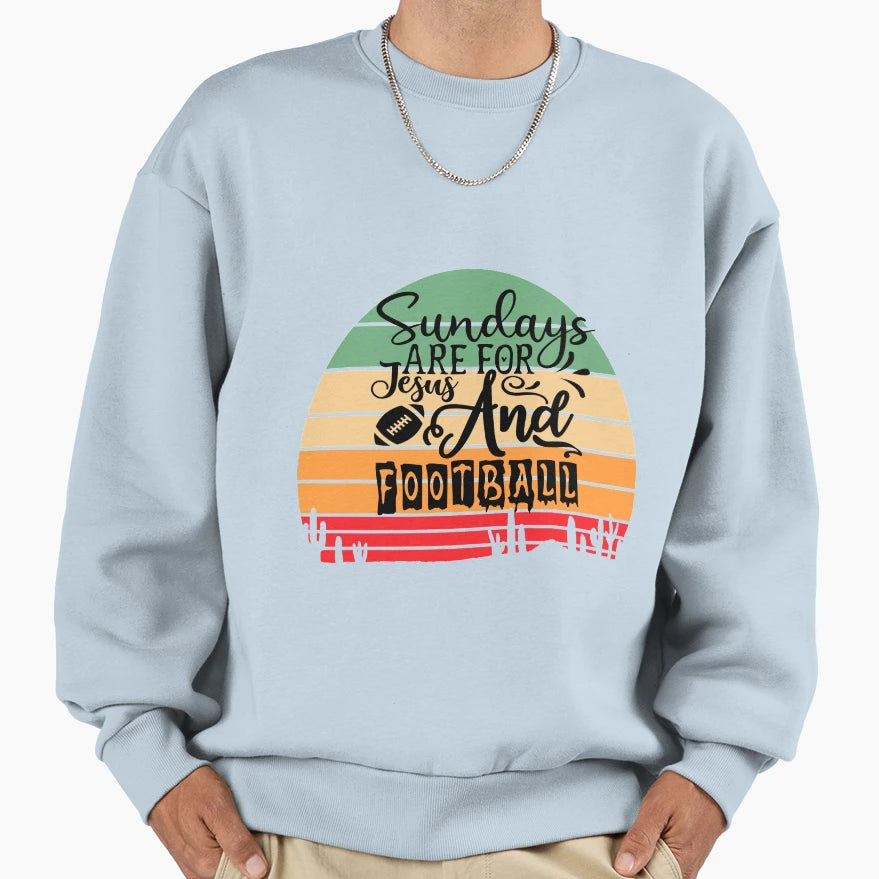 Sundays Are Jesus And Football Funny T-Shirt - Minimalist Print Men Women - T-Shirt, Sweatshirt, Hoodie