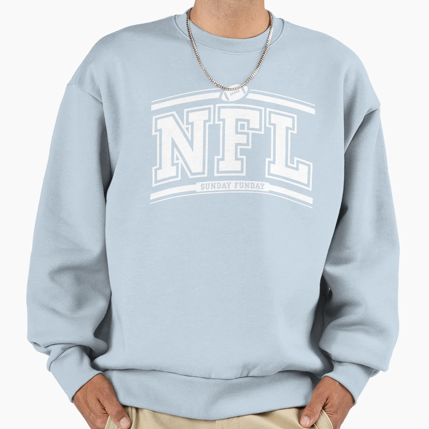 Copy Sunday Funday Footbal Fan White Sweatshirt - Unique Graphic Men Women - T-Shirt, Sweatshirt, Hoodie
